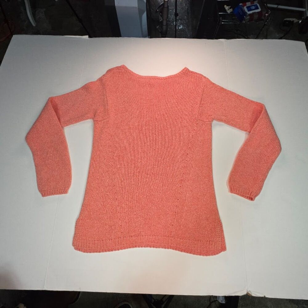 J. Jill Long Sleeve Coral Round Neck Cotton Knit Sweater Size XS Missy - Picture 2 of 7